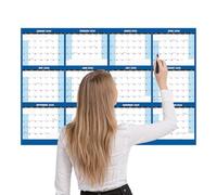 Calendario anual 2026, 24 x 34 pulgadas, doble cara, borrable en, calendario anual de pared, para lectura de hábitos, estudio mental, escuela, tareas de limpieza del hogar, ejercicio, cumpleaños