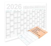 Calendario anual 2026, calendario de pared (98 cm x 68 cm), planificador anual grande para la pared horizontal, calendario para todo el año 2026 + enero, febrero 2027