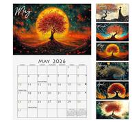 Calendario Anual 2026 Con 12 Meses - Calendario De Pared 2026 Encuadernación De Alambre | Planificador De Gestión Del Tiempo Personal | Organizador De Metas Y Citas