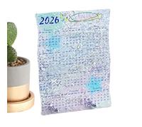 Calendario Anual 2026 | Planificador de Arte Transparente Acrílico,Doce Calendarios Mensuales Pequeños | Planificación de Estudio Hogar Decoración Escolar Organización Vida diaria