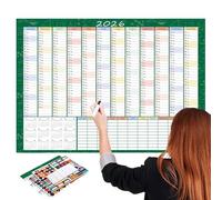 Calendario anual 2026, seguimiento de horarios de establecimiento de objetivos, calendario de pared de año completo, para estudio, dormitorio, apartamento, estudiantes, profesores, adolescentes