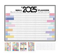 Calendario anual de pared 2025 | Calendario anual cuadrado | Agenda familiar de enero de 2025 a diciembre de 2025, accesorios de escritorio para decoración del hogar para niños y adultos
