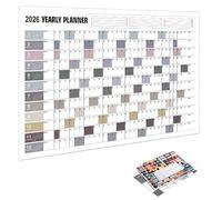 Calendario anual de pared 2026, calendario de póster de una sola página con calcomanías, calendarios de año completo, accesorios personales de gestión del tiempo para organizar listas de tareas, citas