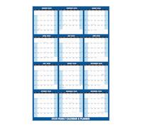 Calendario anual de pared 2026 - Tablero planificador de doble cara borrable en, gran formato, de planificación de organización de programación anual, estudio de hábitos, tareas escolares