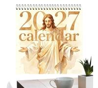 Calendario Anual de Pared 2027 Agenda Familiar Anual Jesús 12 Meses