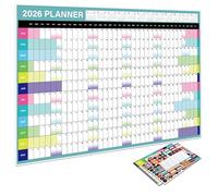 Calendario anual de pared anual 2026, pared grande con calcomanías, diseño plegable para un fácil almacenamiento, perfecto para planificación de oficina en casa, estilo 2
