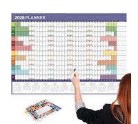 Calendario anual de pared | Planificador mensual de pared 2026 | Planificador de gestión de programación, organizador de escritorio, cocina, aula, trabajo, escuela, profesor, dormitorio, oficina