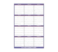 Calendario anual DRY WRASE 2025 - Planificador de pared borrable en y húmedo de gran tamaño para planificación empresarial, académica y personal | Organizador anual de apartamento, dormitorio