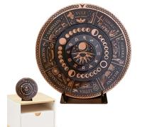 Calendario anual - Tabla de radiestesia de madera 30x30x1cm, signo de astrología | Decoración de vacaciones celestiales, con soporte para cafés, tiendas, casas, oficinas, salas de yoga, salas de