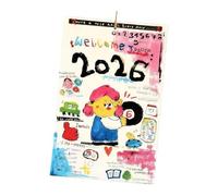 Calendario artístico de pared 2026 mensual único retro pintado a mano con encanto artístico para planificar planificador estudiantil