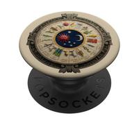 Calendario Azteca o Mexica círculo mesoamericano Antiguo símbolo PopSockets PopGrip Adhesivo