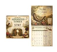 Calendario Bíblico Del Tiempo 5787 Agenda Decorativa de Escrituras Santas | Calendario de Tiempo Fijo Bíblico Para Apartamento Escuela Aula Iglesia Sacerdotes Padres Oficina en Casa