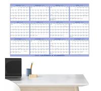 Calendario borrable - 36x24 pulgadas 2025 Organizador de planificación de pared, hoja de planificador reutilizable | Panel de borrado en seco húmedo, tarjeta del año de doble cara, decoración de bu
