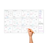 Calendario borrable - Organizador de pared de 35 x 58 pulgadas, plegable extra grande | Pizarra magnética semanal mensual borrable en para la planificación de la productividad familiar