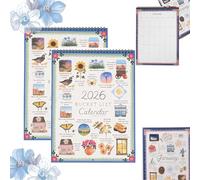 Calendario Bucket List 2026, 2 Calendario De Escritorio Mensual En Espiral De 12 Meses Con Slow Down Y The Seasons, Cuaderno Decorativo Con Acuarelas Y Fechas Diarias Para Profesores,Escuelas,Familias