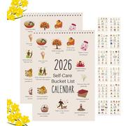 Calendario Bucket List 2026, 2 Calendario De Escritorio Mensual En Espiral De 12 Meses Con Slow Down Y The Seasons, Cuaderno Decorativo Con Acuarelas Y Fechas Diarias Para Profesores,Escuelas,Familias