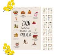 Calendario Bucket List 2026, Calendario De Escritorio Mensual En Espiral De 12 Meses Con Slow Down Y The Seasons, Cuaderno Decorativo Con Acuarelas Y Fechas Diarias Para Profesores, Escuelas, Familias