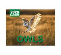 Calendario Buho 2026,Calendario Mensual Con Patrones De Búhos - Animales, Enero - Diciembre 2026, Planificador Para Escuela Hogar Oficina