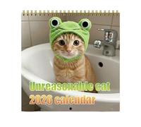 Calendario Cat - 21 cm, planificador de pared mensual | 2026 Lindo planificador de calendario con temas de gatos | Pet Lovers Plan Decoración del hogar para niños, adultos, vacaciones, oficina