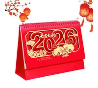 Calendario Chino 2026 - Planificador Mensual Del Año Nuevo Chino - Calendario del Año Nuevo Lunar Planificador Diario | Para Hogar Oficina Estudio Salón Dormitorio Mesa Estante Fiesta Primavera Famili