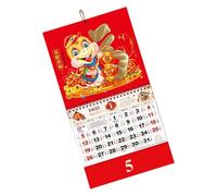 Calendario chino de pared 2025 con diseño de serpiente, calendario tradicional para colgar, calendario lunar chino, calendario de pared del año de la serpiente, calendario mensual de Año Nuevo chino