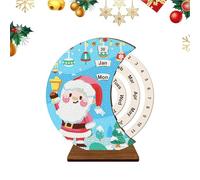 Calendario circular - Calendario perpetuo de escritorio | Manual de calendario giratorio de bloque | Calendario perpetuo de escritorio decoración del hogar, soporte de escritorio para dormitorio