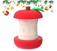 Calendario con forma de semilla de fruta, decoración creativa de escritorio giratoria para la enseñanza del hogar, visualización estética de mes y fecha para mujeres, hombres, profesores, colegas