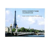 Calendario con motivos naturales 2026 - Planificador mensual de paisajes del mundo, organizador de escritorio decorativo | Perfecto para apartamento, habitación de estudiantes, oficina, hogar,