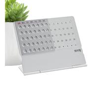 Calendario Da Scrivania Perpetuo - 10,5 x 8,7 x 3,1 Cm In Acciaio Riutilizzabile Regolabile Mese E Data, Accessorio Elegante Per Ufficio, Scuola, Dormitorio, Appartamento, Casa E Decorazioni