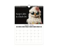 Calendario de Adviento de gallinas 2026 - Planificador familiar con tema de gallina | Calendario de 12 meses para el hogar y la oficina | Organizador mensual para eventos de trabajo en residencias