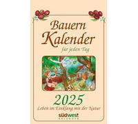 Calendario de agricultores para cada día 2025 - Vida en armonía con la naturaleza - Agenda diaria para colgar, con encuadernación de chapa estable, 13,0 x 21,1 cm