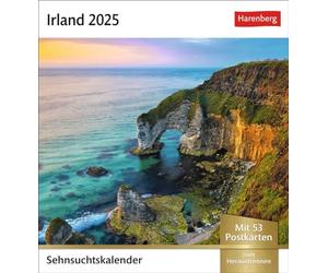 Calendario de anhelos de Irlanda 2025 - Calendario semanal con 53 postales: pasión por los viajes en un calendario fotográfico para colocar sobre la mesa, los paisajes más bellos de Irlanda... para