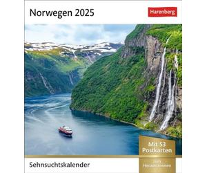 Calendario de anhelos de Noruega 2025 - Calendario semanal con 53 postales: sueños de vacaciones en un calendario de mesa en formato postal. Cada semana nuevo... para colgar (calendario de anhelos