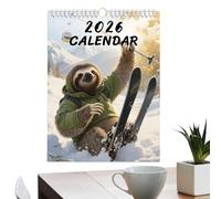 Calendario de animales 2026 | Agenda de papel de 12 - Calendario decorativo 21 x 28 cm, para casa, oficina, dormitorio, salón, escuela, guardería o tienda