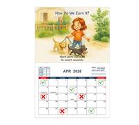 Calendario de aprendizaje interactivo 2026 | Calendario mensual de alfabetización financiera de 12 meses, herramienta educativa interactiva de aprendizaje STEM para niños y niñas