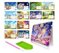 Calendario De Arte Con Gemas 2027 | Decoración Mensual Creativa Hecha A Mano - Kits de Calendario de Arte con Gemas,Para Cumpleaños Oficinas Hogar Escuela Dormitorio Apartamento Vacaciones