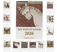 Calendario de arte histórico, obra de arte medieval, calendario de 12 meses 2026, decoración de oficina en casa, regalo para entusiastas de la historia