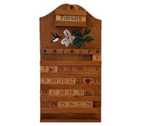 Calendario de bloques para escritorio, exhibición de fecha de tallado de colibrí perpetuo de madera, calendario de escritorio portátil, para estantería de granja, oficina, sala de estar, dormitorio