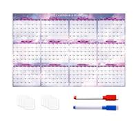 Calendario de borrado en 2027, recubierto de película PET, plan de | 88 x 57,4 cm expandido, 115 g de peso, incluye 2 bolígrafos y cintas borrables, para sala de estar, dormitorio de estudio