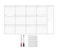 Calendario de Borrado en Planificador Reutilizable Gigante en Blanco