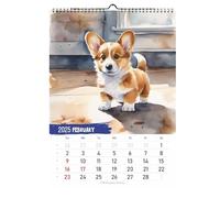 Calendario De Cachorro 2025 - Calendario De Pared De 12 Meses Enlace En Corgi Lindo Planificador De Perro | Organizar Para Planificar, Para Los Amantes De Los Perros Mascotas Freole Calendario Mensual