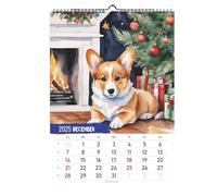 Calendario de cachorros 2025 | Calendario de pared mensual en, calendario lindo Corgi de 12 meses, planificador anual anual, planificador de pared multiaplicación para organización y planeamiento