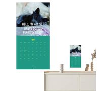 Calendario de Cat - Diseño delgado Calendario de pared Slimline | Planificador eterno para amantes de los animales | Cat Wall Calendarr ideal para el hogar, la oficina y la programación diaria con enc