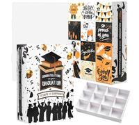 Calendario de cuenta regresiva de graduación 2026, caja de regalo roja, 12 días, sorpresa, abanicos grandes, listo para graduados, estudios, maestros de licenciatura, celebración, ceremonia, juego de