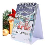 Calendario de cuenta regresiva de Navidad 2026, lindo Papá Noel, decoración | 5.9 x 10.5 pulgadas, exhibición de Papá Noel de 100 días que crea emoción festiva para fiestas, cumpleaños, oficinas, hogares