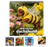 Calendario De Dachshund 2026 | Adorable Calendario De Diciembre Con Temática De Perros | Regalo único Para Amantes De Los Perros 2026 | Ideal Para Profesores, Estudiantes Y Oficinas En Casa