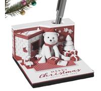 Calendario de desgarro - 2026 Christmas Bear 3D Planificador de escritorio, bloc de notas decorativo | Accesorios de oficina en el hogar para maestros estudiantiles Family School Party Birthday