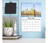 Calendario de escenarios 2026: calendario mensual de planificación del paisaje mundial, papel fotográfico de alta pacidad de 12 meses con bloc de notas no regulados y encuadernación en espiral de