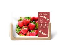 Calendario de escritorio 2022 con diseño de fruta roja fresa fresca, 12 meses