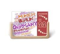 Calendario de escritorio 2022 con nombre de la ciudad de Alemania, 12 meses